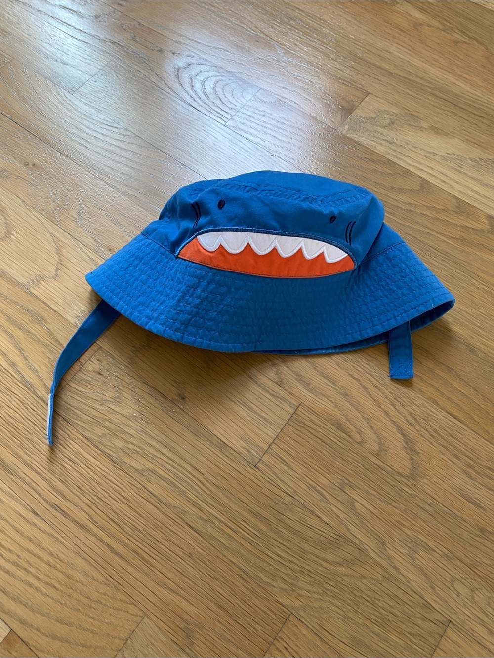 Carter’s 12-18M Blue Shark Face Bucket Hat with Chin Straps